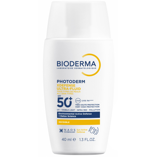 BIODERMA PHOTODERM XDEFENSE SPF50+ слънцезащитен ултрафлуид за лице за всеки тип кожа Безцветен 40 мл